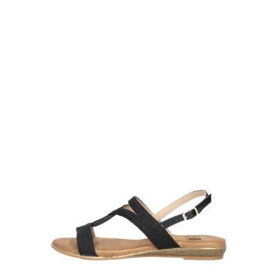 Afbeelding van SUB55 PLAT Sandalen, Dames, Maat: 40, Zwart Kunststof/ textiel