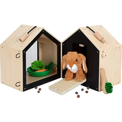 Afbeelding van Small Foot Houten Konijnenhok met Konijn Pluche, 15dlg.