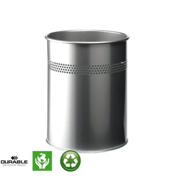 Afbeelding van Papierbak Durable 3300 23 15liter 30mm perforatie zilver