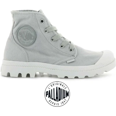 Afbeelding van Palladium Veterboots Gray flannel, Dames, Maat: 39, flannel Textiel