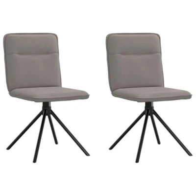 Afbeelding van Eetkamerstoelen draaibaar 2 st stof taupe