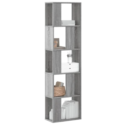 Afbeelding van Boekenkast 5 laags 45x23,5x162,5 cm bewerkt hout grijs sonoma