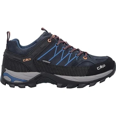 Afbeelding van CMP Rigel LOW Trekking Shoes WP Outdoorschoenen, Heren, Maat: 44, Blue/orange Leer/ synthetisch