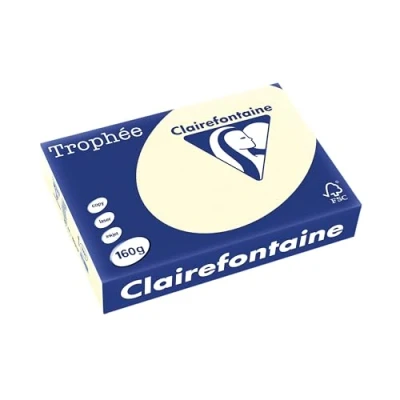 Afbeelding van Clairefontaine Trophée Pastel, Gekleurd Papier, A4, 160 G, 250 Vel, Crème Papier
