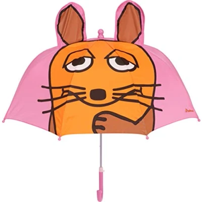 Afbeelding van Playshoes Paraplu voor kinderen Muis met 3D oren Roze maat Onesize