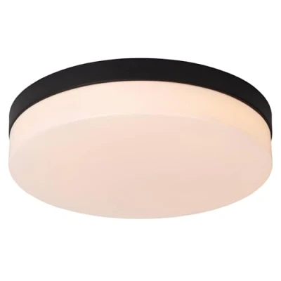 Afbeelding van Lucide BISKIT Plafonnière Badkamer Ø 34,5 cm LED 1x24W 2700K IP44 Zwart