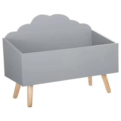 Afbeelding van Atmosphera Kids Houten speelgoedkist 58x28x45cm Grijs