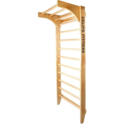 Afbeelding van CCLIFE Houten klimwand, Zweedse ladder, gym voor volwassenen en kinderen, draagvermogen 100 kg, kleur: 220/80/57cm