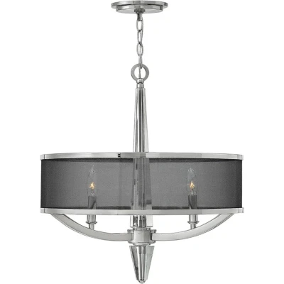 Afbeelding van Hinkley LED Pendelarmatuur Ascher 3X E14 Max 60W Dimbaar Polished Nickel