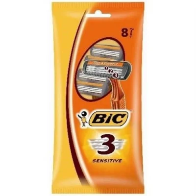 Image de BIC Sensitive 8 Rasoirs Jetables de 3 Lames pour Homme