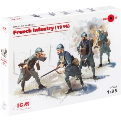 Afbeelding van 1:35 ICM 35691 French Infantry (1916) (4 figures) Plastic Modelbouwpakket