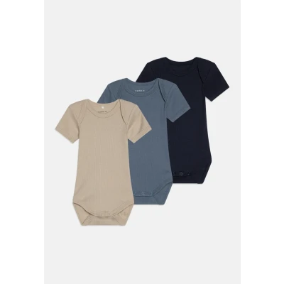 Afbeelding van Name it Nbnbody Solid Unisex 3 PACK Body voor kinderen, Maat: 98, China blue