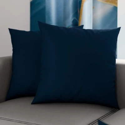Afbeelding van PETTI Artigiani Italiani 1 paar kussenslopen 60 x cm, microvezel, slaapkamerbekleding, bank, 2 kussenslopen, kussensloop effen blauw, 100
