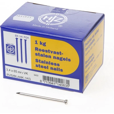 Afbeelding van Hjz RVS nagels verloren kop 3.4 x 65mm 1kg