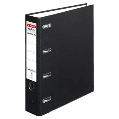 Afbeelding van Herlitz 10842250 dubbele map maX.file protect A4, kleur zwart, FSC Mixed