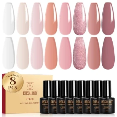 Afbeelding van ROSALIND Set van 8 nude uv nagellak