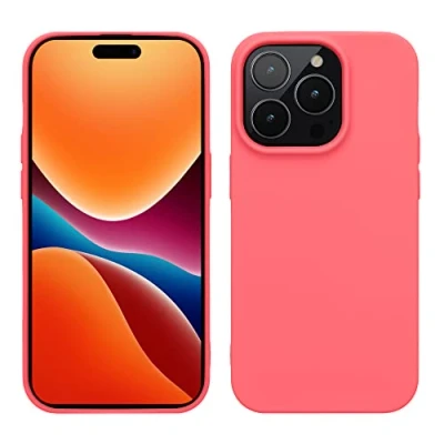 Afbeelding van kwmobile telefoonhoesje geschikt voor Apple iPhone 14 Pro Hoesje smartphone Back cover in neon koraal