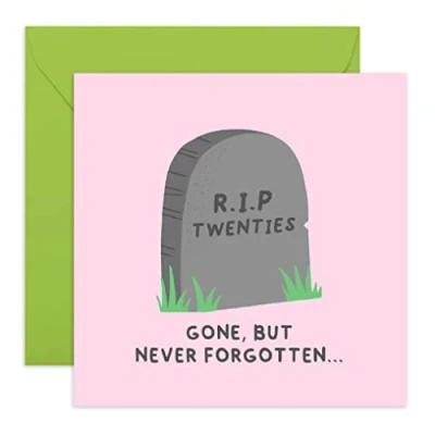 Afbeelding van Central 23 Verjaardagskaart 30 jaar &quot;RIP Twenties&quot; grappige verjaardagskaarten voor mannen en vrouwen meisjes, kleindochter, hem, haar, levering met stickers