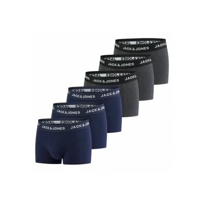 Afbeelding van Jack &amp; Jones Heren Boxershorts Basic Trunks 6 Pack Veelkleurig 3XL Katoenen Ondergoed Onderbroeken