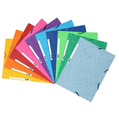 Afbeelding van Exacompta Elastomap, 3 Kleppen, Ft A4, Geassorteerde Kleuren, Pak Van 10 Elastomap