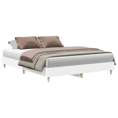 Afbeelding van vidaXL Bedframe zonder matras 150x200 cm spaanplaat wit