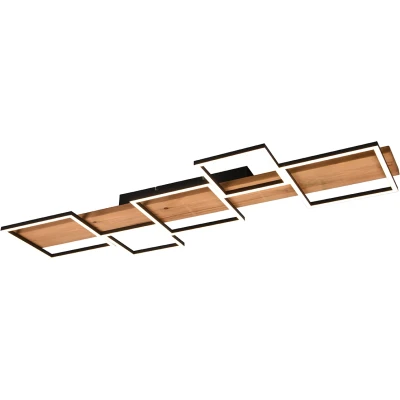 Afbeelding van Trio leuchten LED Plafondlamp Plafondverlichting 42W Warm Wit 3000K Dimbaar Rechthoek Zwart Aluminium
