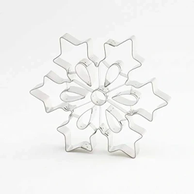 Afbeelding van thermohauser Uitsteekvorm van roestvrij staal, sneeuwvlokmotief, gladde rand, diameter 19,5 cm