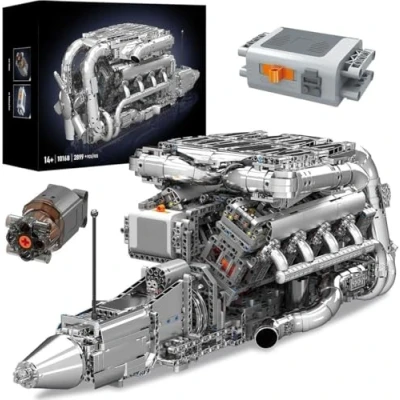 Afbeelding van Mouldking 10168 V8 Motorblok Bouwset RC 2899 onderdelen past op bekende merken