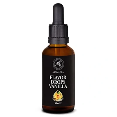 Afbeelding van Smaakdruppels vanille 50 ml donker glas met druppeltelling voedselaroma vanillesmaak voor het koken druppels veganistisch aroma geen calorieën aromaconcentraat Flave Drops