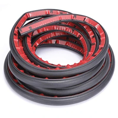 Afbeelding van Colisal Deurrubbers, 2 stuks, rubberen afdichting voor autodeuren, profiel, randbescherming, D 4 meter, zwart