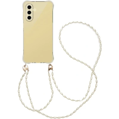 Afbeelding van imoshion Hoesje Geschikt voor Samsung Galaxy A26 Backcover met koord + armband Parels Transparant