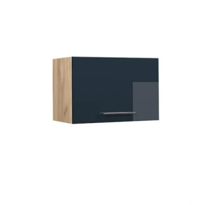 Afbeelding van Vicco Hangkast Fame Line, Donkerblauw hoogglans/Krachtige eik goud, 60 cm Plat