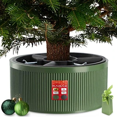 Afbeelding van KADAX Kerstboomstandaard van gerecycleerd kunststof, boomhoogte tot 150 cm, groen