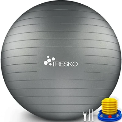 Afbeelding van Fitnessbal met pomp diameter 75 cm Grijs