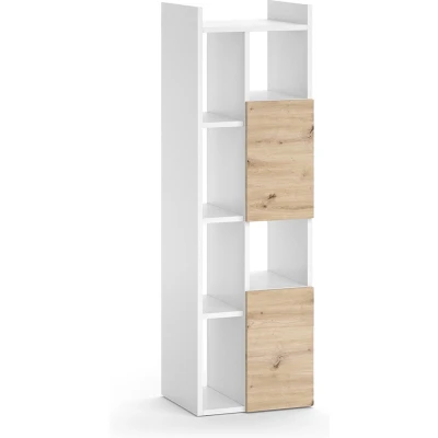 Afbeelding van Vicco Badkamerkast Alf, Wit/Wit, 36 x 117 cm met 2 laden