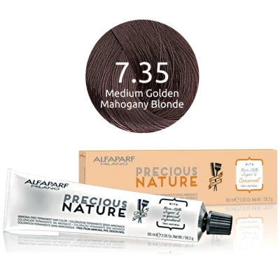 Afbeelding van Alfaparf Precious Nature Ammonia Free Permanent Hair Color 7.35 60 ml