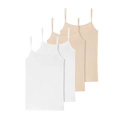 Afbeelding van Schiesser 4PACK Hemd, Dames, Maat: 36, Beige weiss