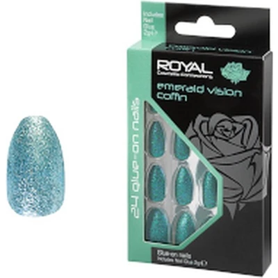 Afbeelding van Royal 24 Coffin Glue on Nails Emerald Vision