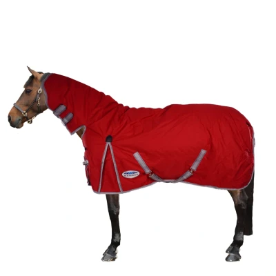 Afbeelding van Weatherbeeta Heavy Turnout Rug Combo Neck Comfitec Classic 300g Red/Silver/Navy 75/120