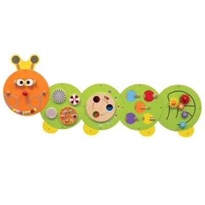 Afbeelding van Viga Toys Houten Wandspeelbord Rups Lengte 185cm
