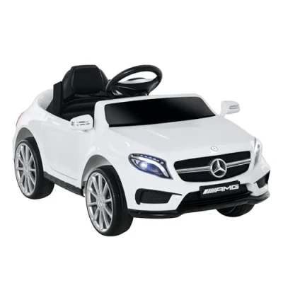 Afbeelding van HOMCOM Mercedes Benz GLA elektrische auto voor kinderen vanaf 3 jaar met afstandsbediening, MP3 USB, licht en geluid, deuropening, maximale belasting 30 kg, afmetingen 100 x 58 46 cm.