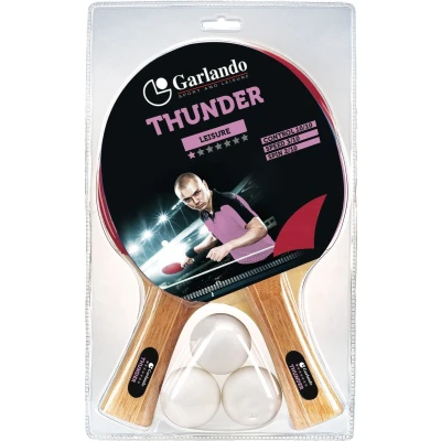 Afbeelding van Garlando Thunder Tafeltennisbatje Set Pingpong met 2 Bats en 3 ballen