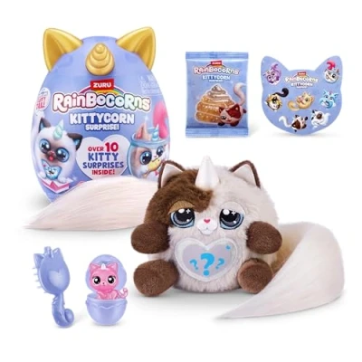 Afbeelding van Kittycorn Surprise serie 3 van ZURU, pluche speelgoed, dieren om te verzamelen, slijm, verrassingseieren voor meisjes (21,5 cm) (Perzische kat)