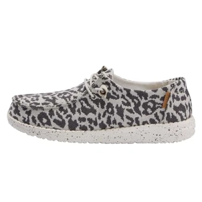 Afbeelding van Hey Dude Wally Youth Basic Moc Toe jongensschoenen, Geweven Cheetah Grey