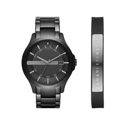 Afbeelding van Emporio Armani heren Cadeauset horloge en armband AX7101 in de kleur Zwart
