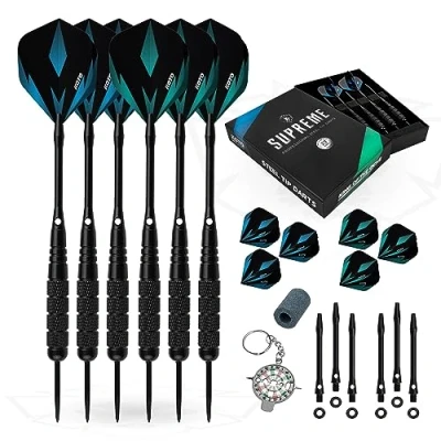 Afbeelding van KOTO Supreme Brass Darts, GiftSet, 23 Gram SteelDarts Met Stahl Spitzen, Messing Dartpijl Steeltips, 2 DartSets, 6 Dartpijl, Geschenkverpackung
