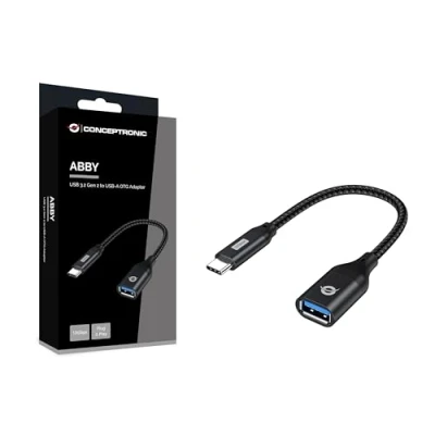 Afbeelding van Conceptronic ABBY18B tussenstuk voor kabels USB C A Zwart