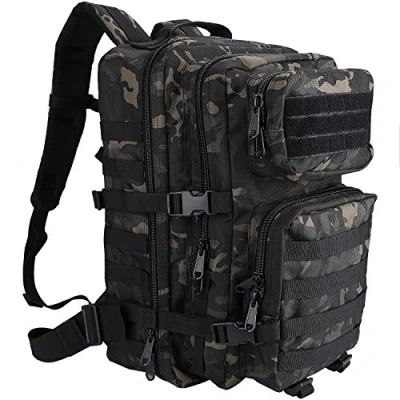 Afbeelding van ProCase Militaire tactische rugzak, 40 l, grote capaciteit, 3 dagen Assault Pack Bug Out Bag Go rugzak voor jacht, trekking en kamperen andere outdooractiviteiten Camo Black