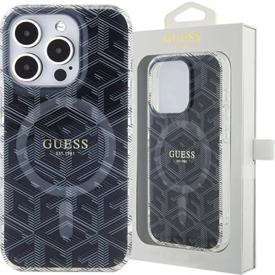 Afbeelding van Guess IML GCUbe MagSafe hoesje voor iPhone 15 Pro Max zwart