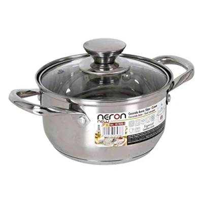 Afbeelding van Braadpan 18 cm 3 l inductie staal met deksel NIEUW NERON